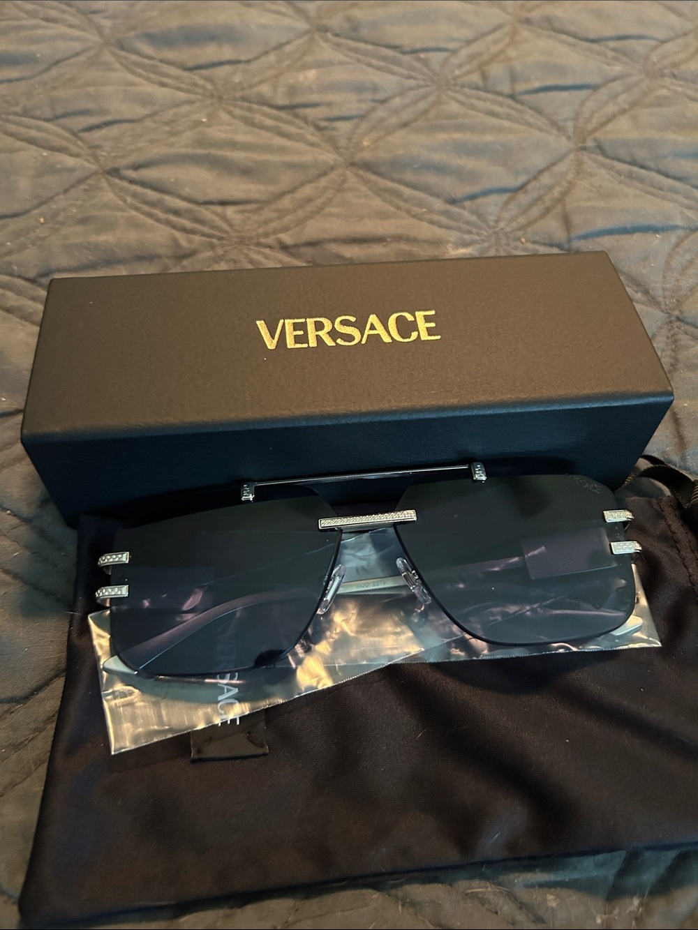 Versace OVE2275 Blue and Silver Sunglasses